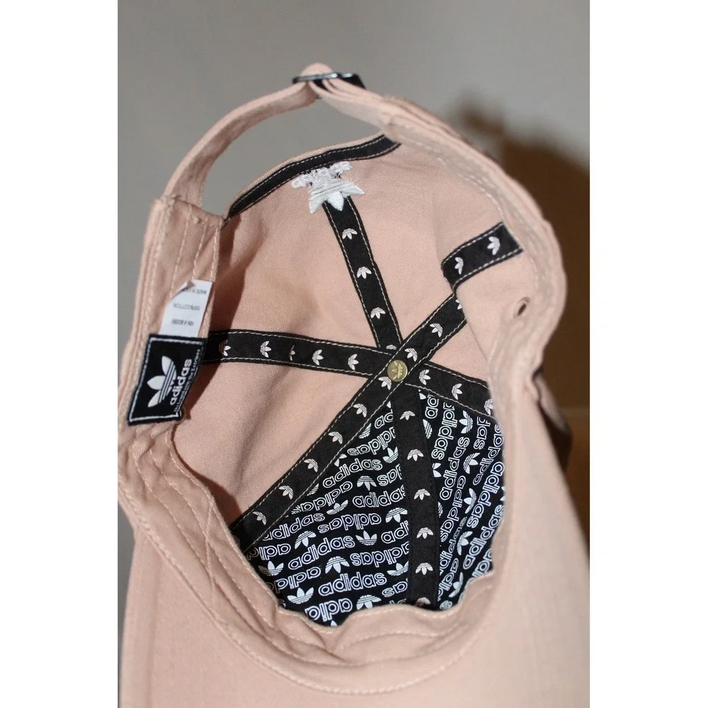Adidas Originals Women Relaxed Strapback‎ Hat Blush Pink Cotton Trefoil Logo Cap